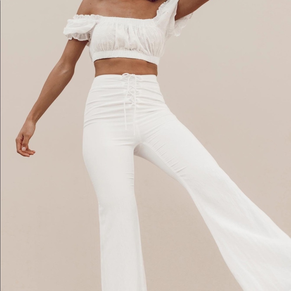 Princess polly white flowy sundown pants